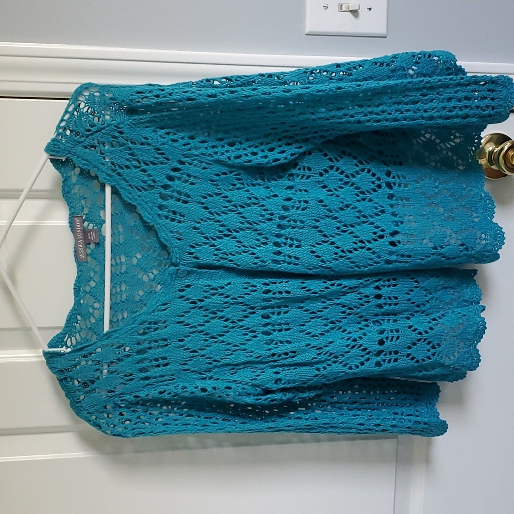 Aqua Crochet Jacket